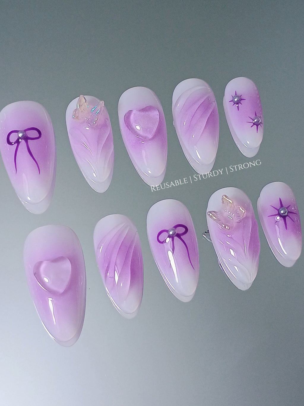 Airbrushed Soft Purple Clear Heart