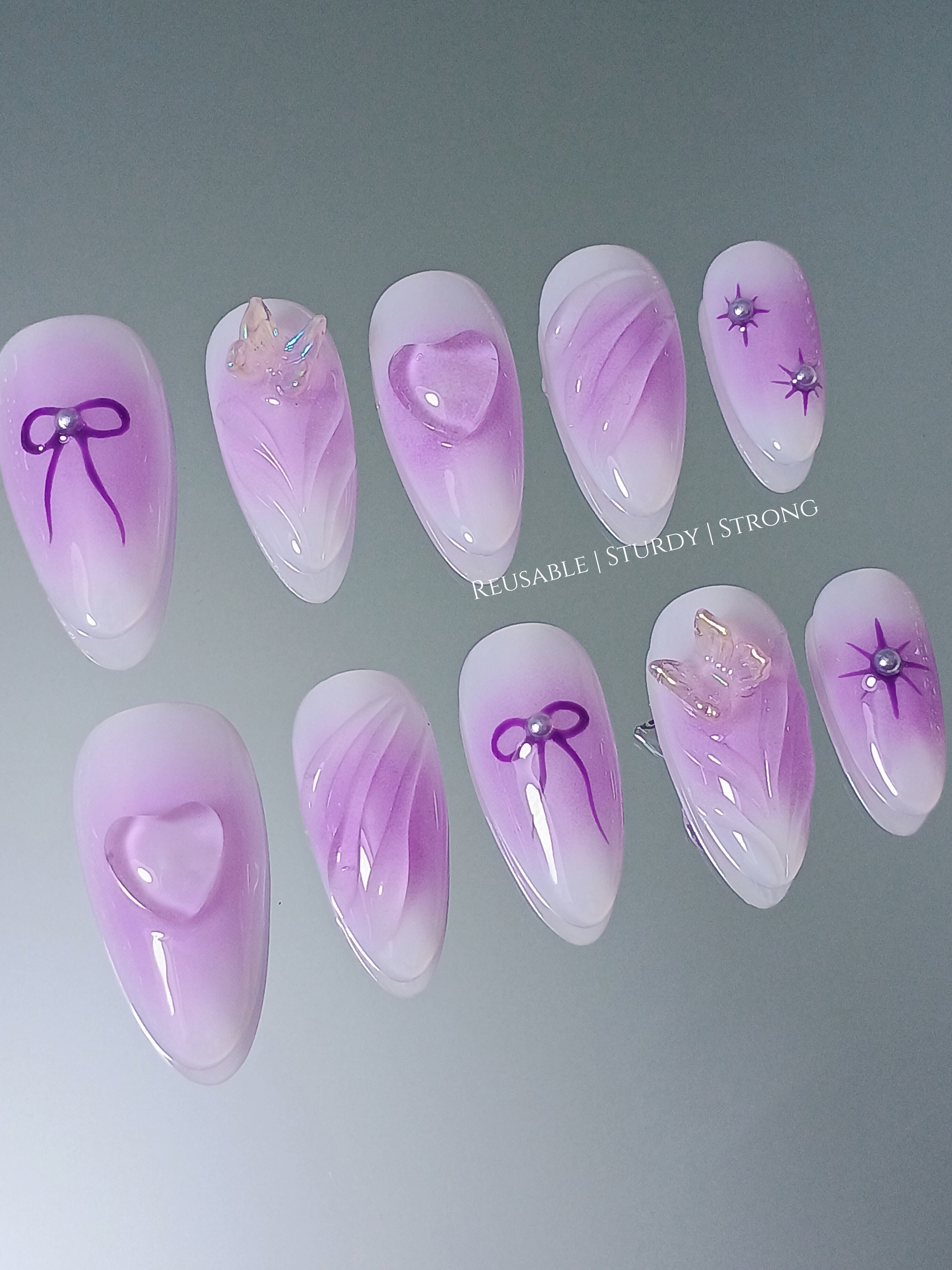 Airbrushed Soft Purple Clear Heart