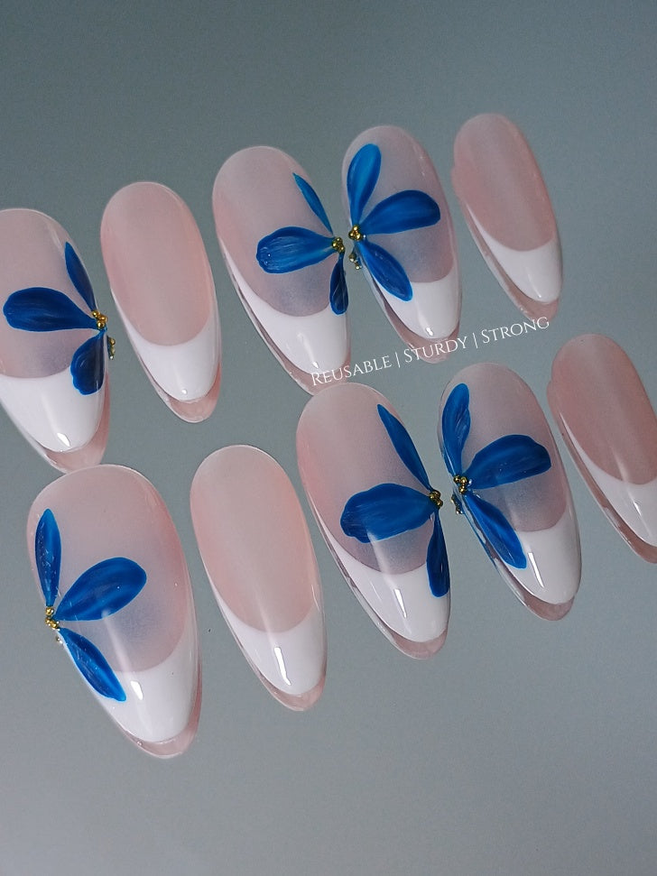 Aesthetic Blue Flower On The Side