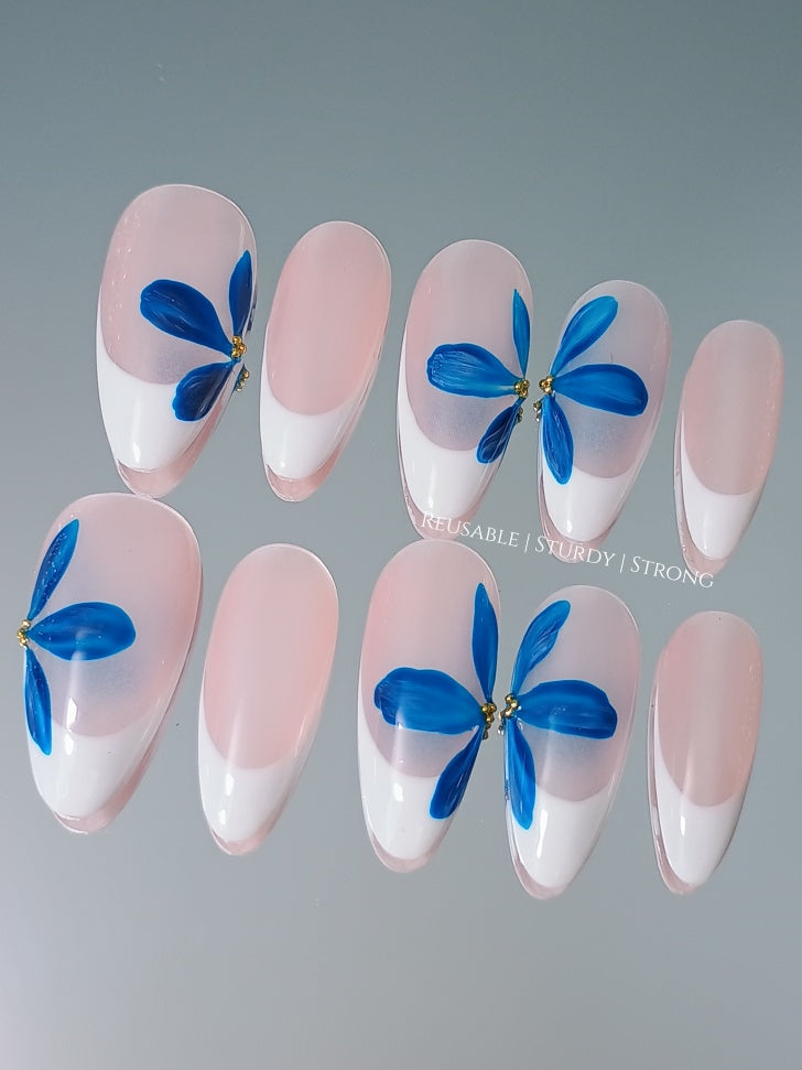 Aesthetic Blue Flower On The Side