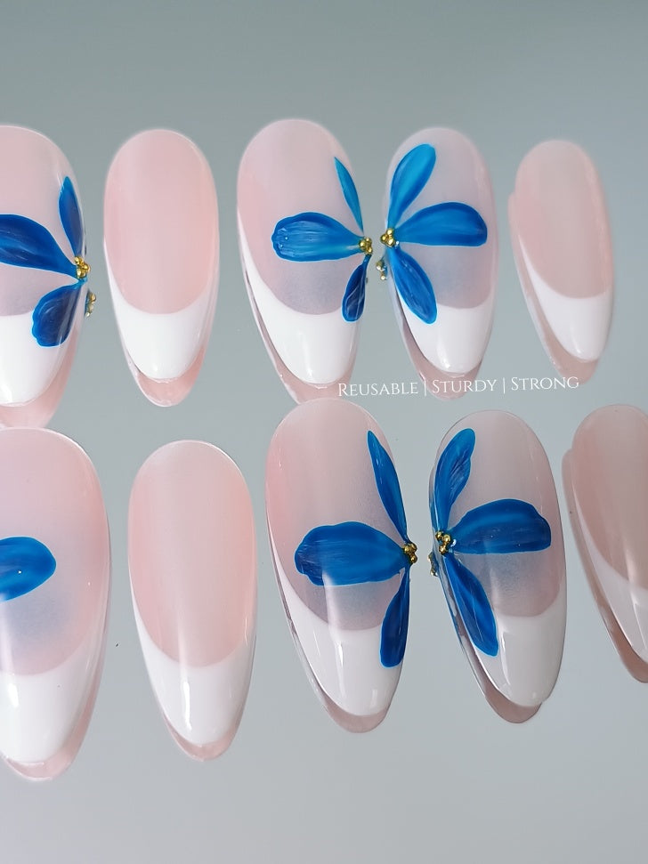 Aesthetic Blue Flower On The Side