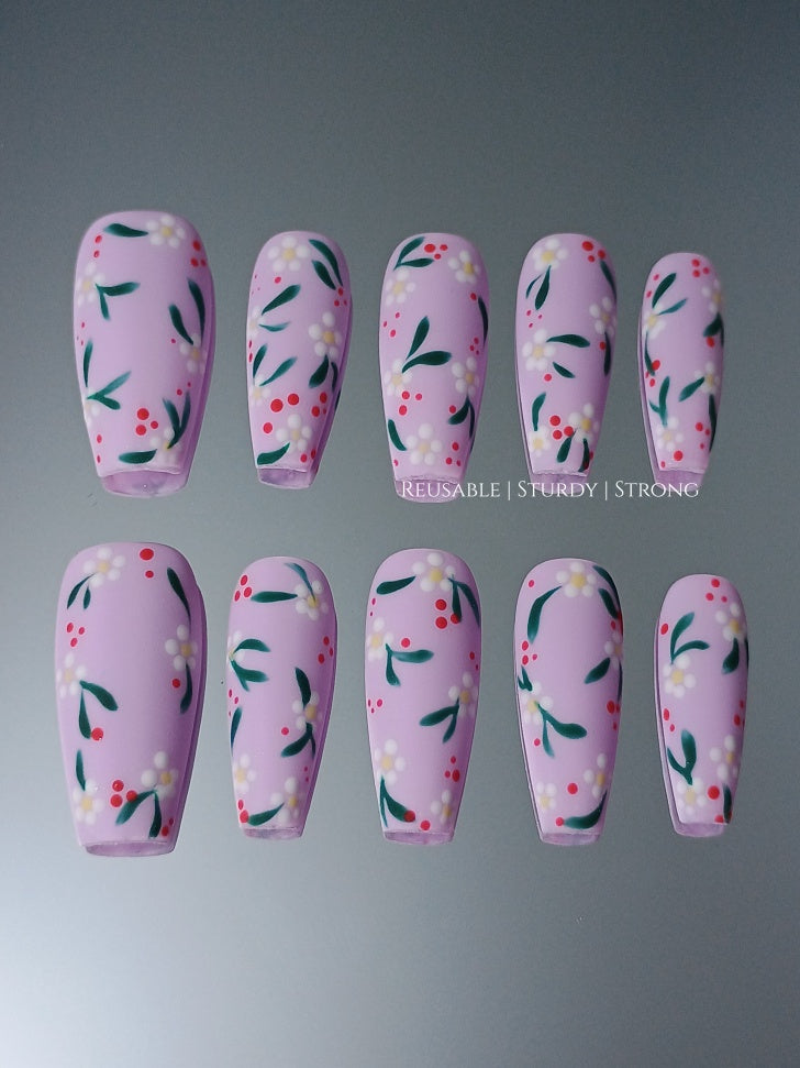 Matte Lavender Purple and Little Daisy