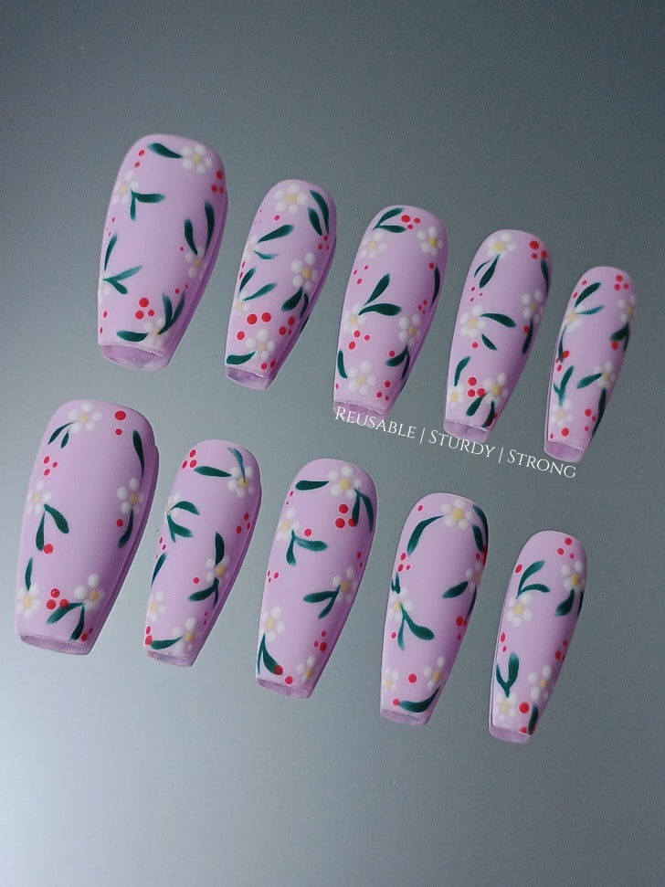Matte Lavender Purple and Little Daisy