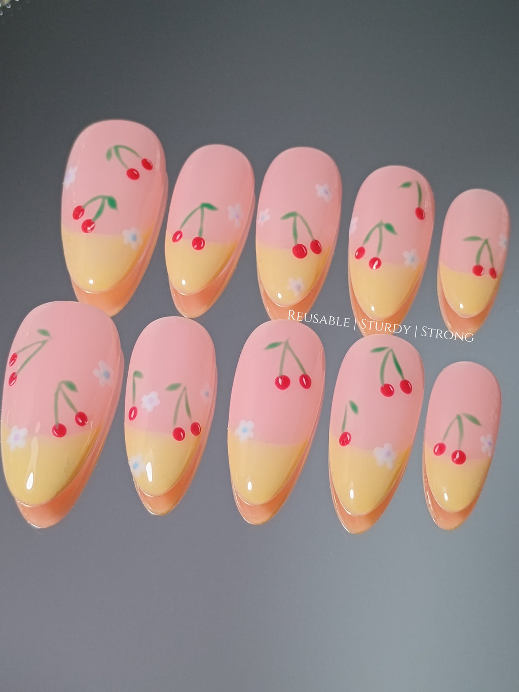 Daisy Cherry French Tip