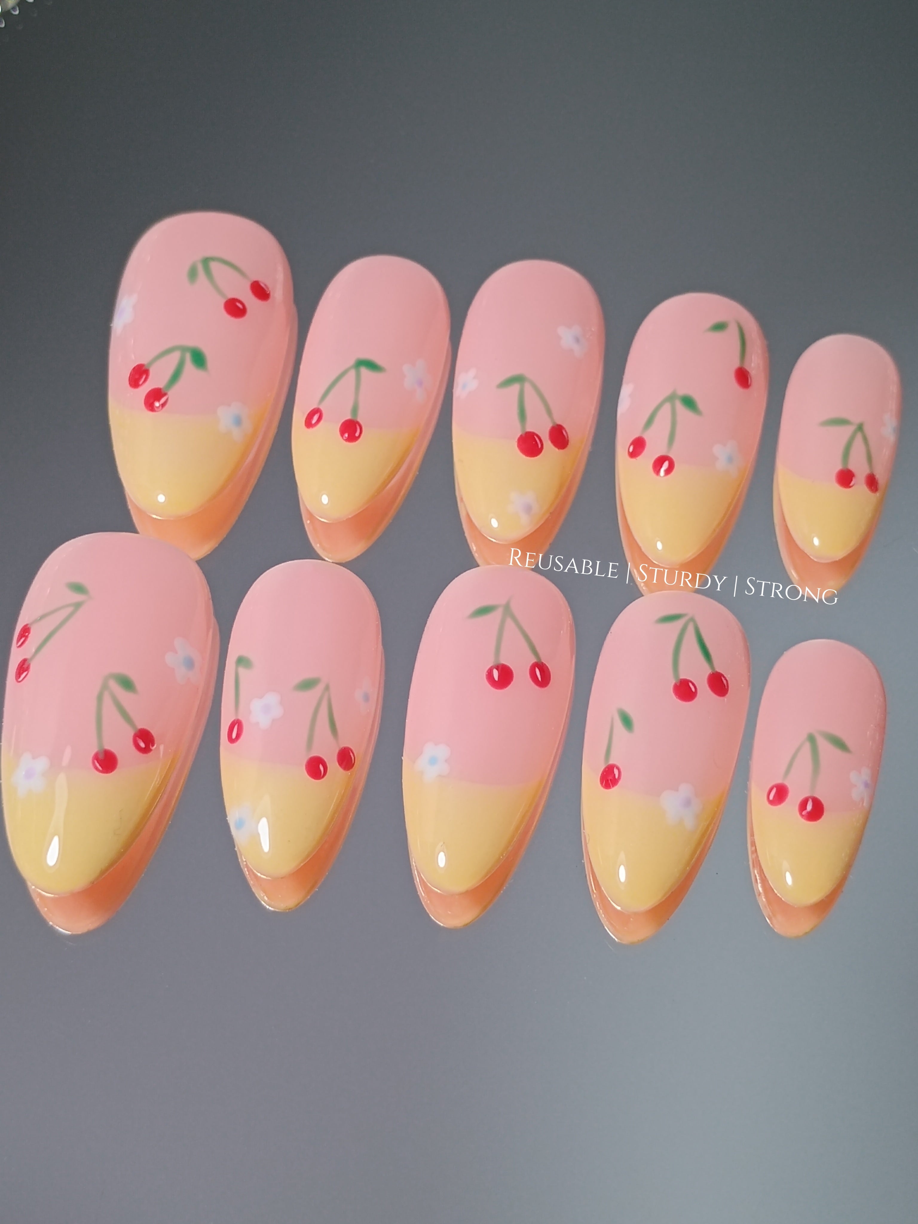 Daisy Cherry French Tip