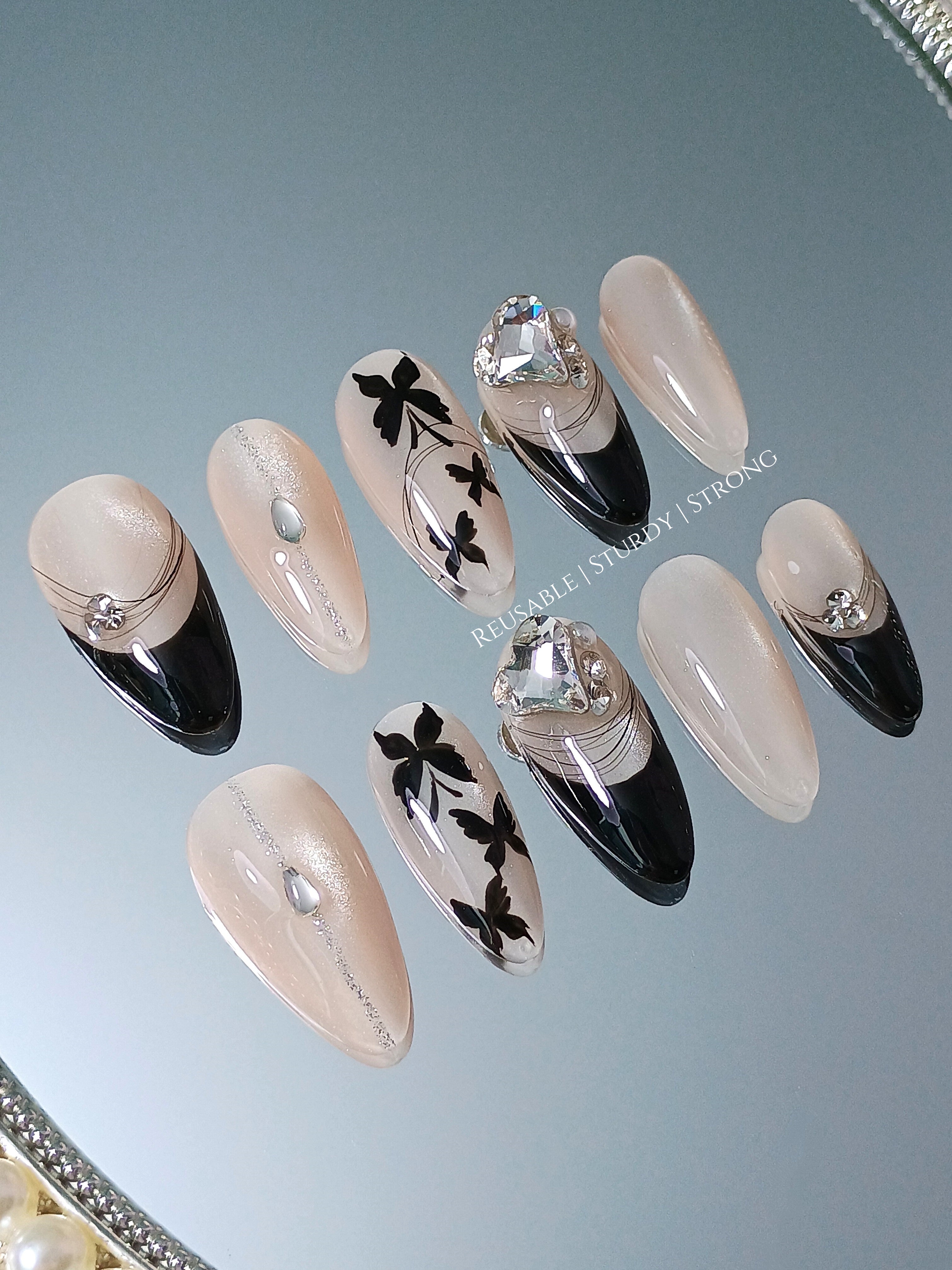 Butterfly Illustration Bling Heart