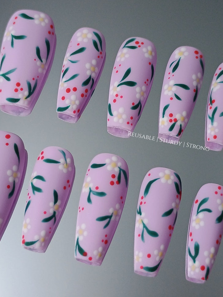 Matte Lavender Purple and Little Daisy