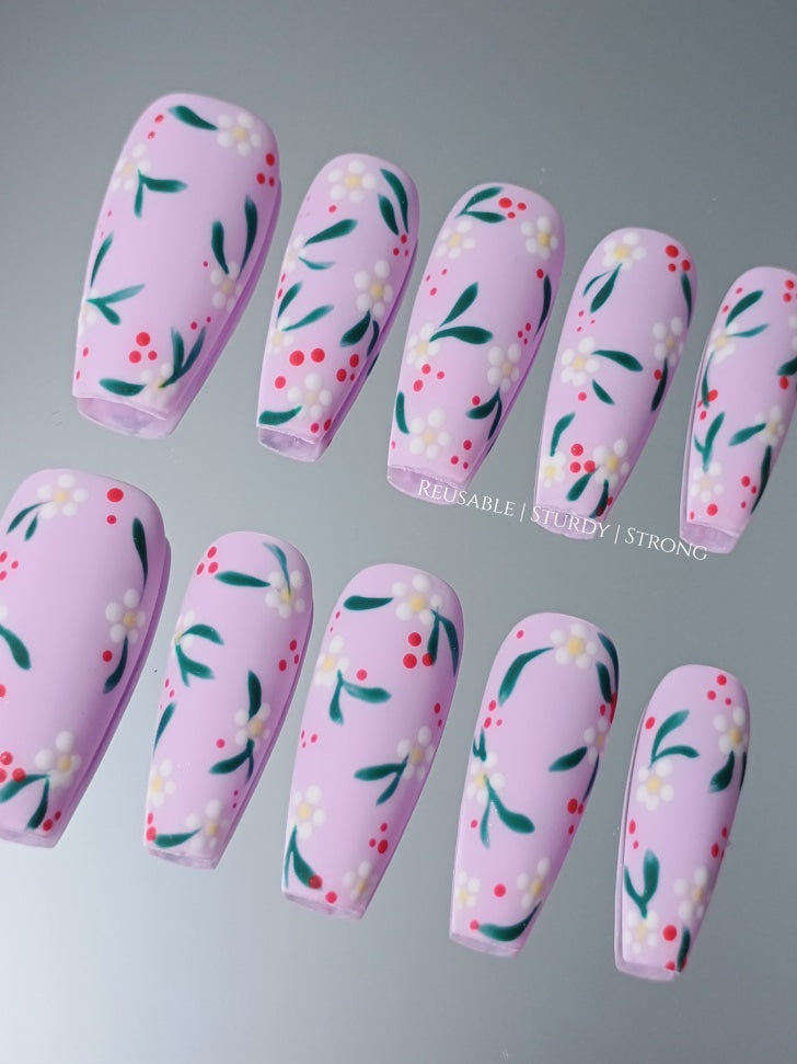 Matte Lavender Purple and Little Daisy