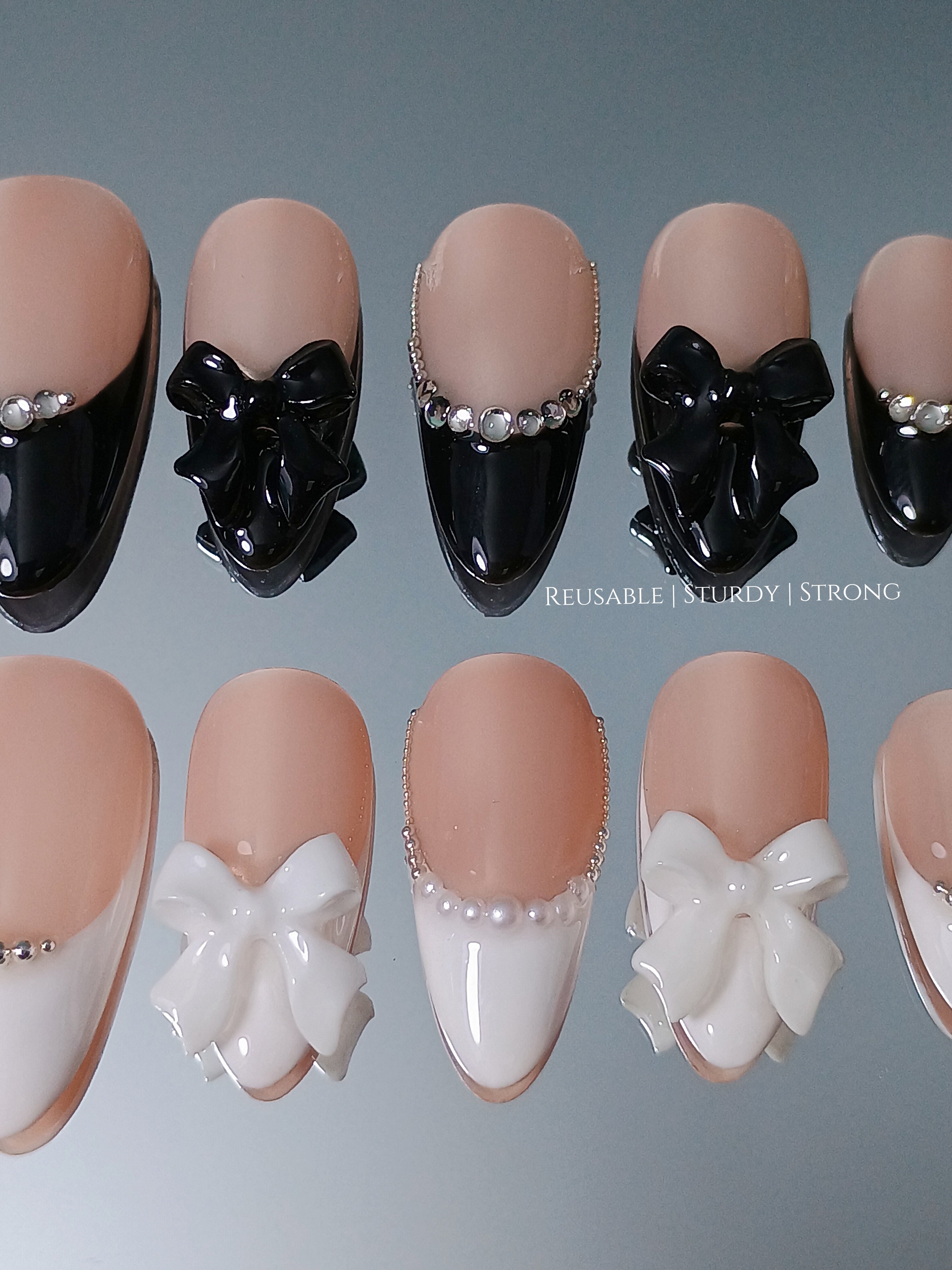 Classic Black & White Diamond Bow