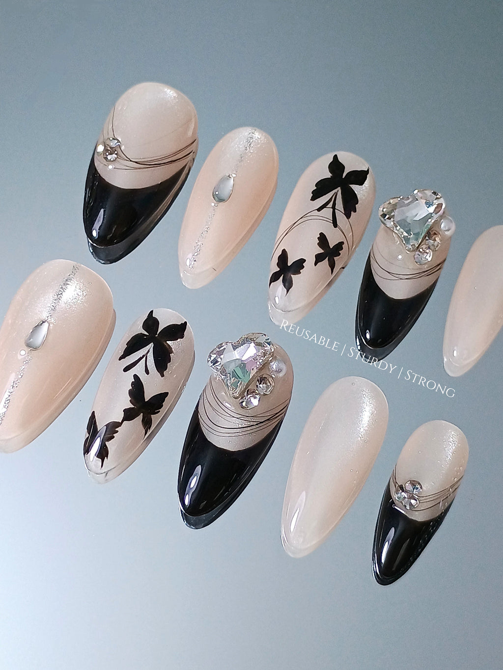 Butterfly Illustration Bling Heart