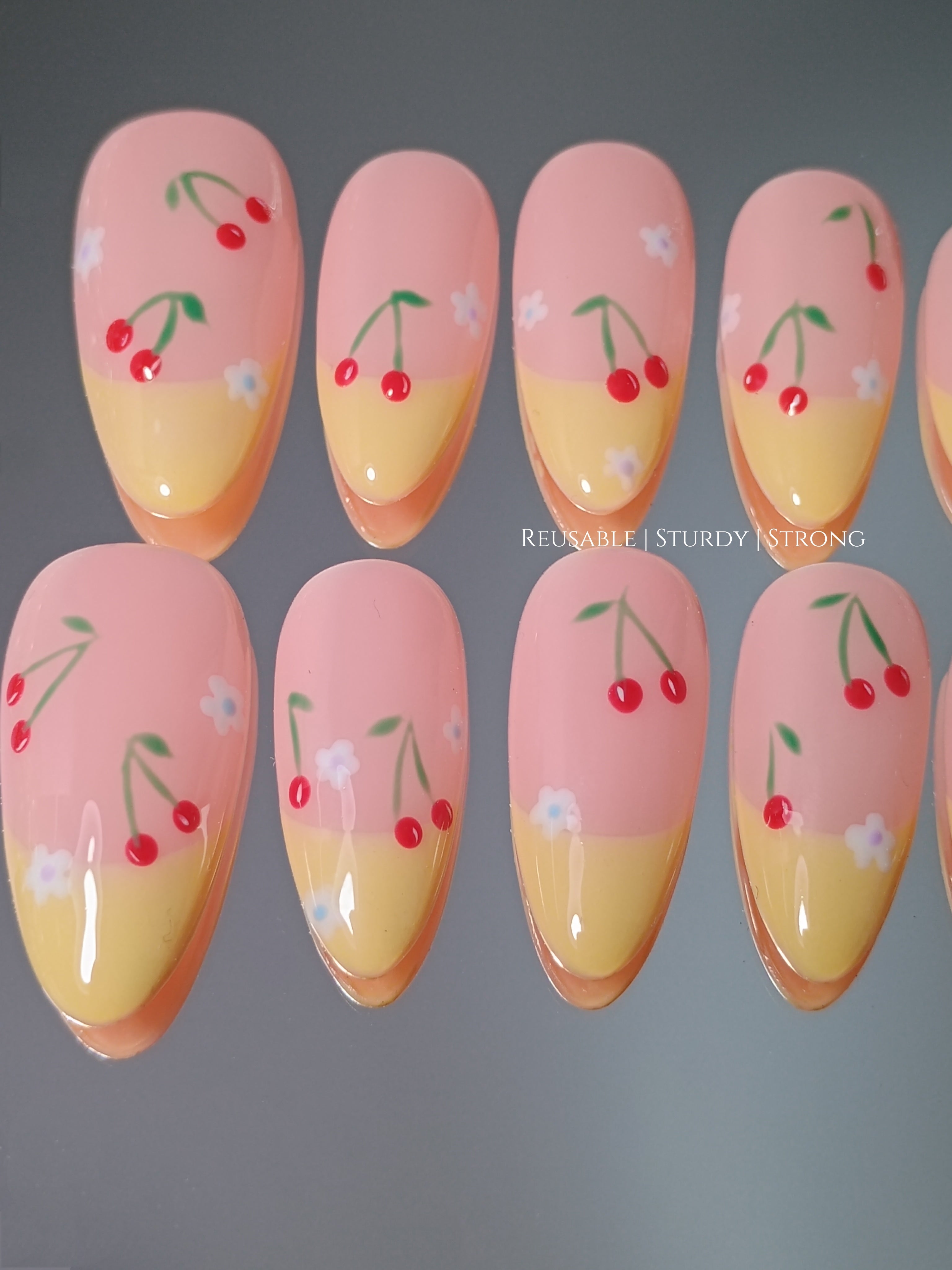 Daisy Cherry French Tip