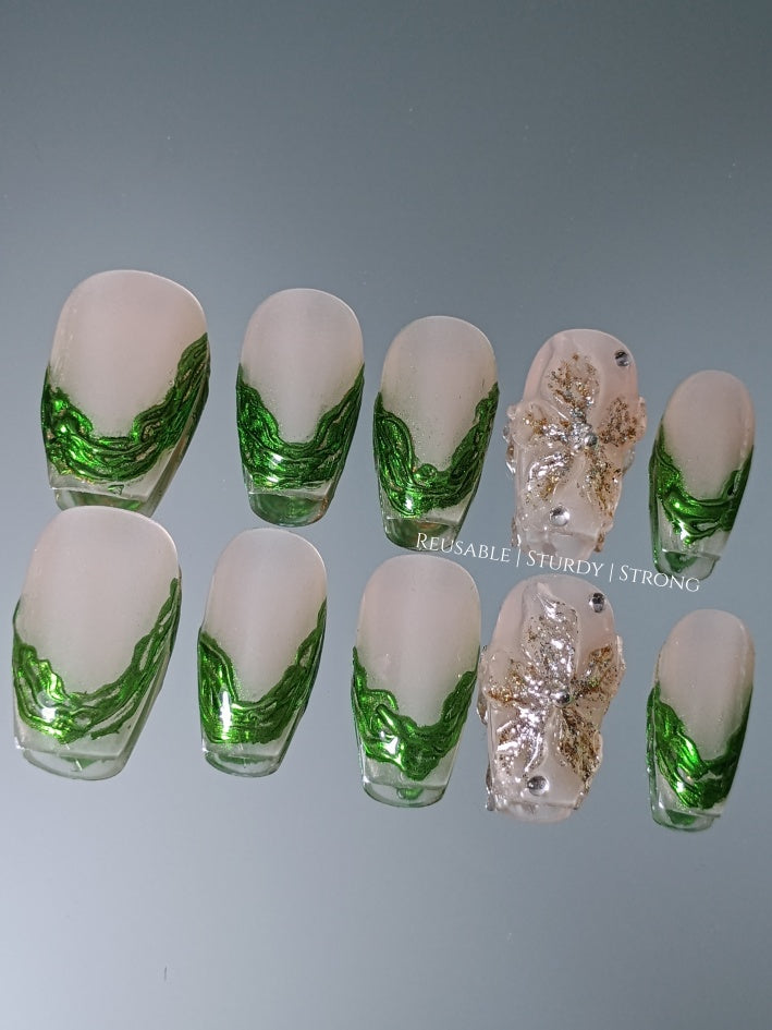 2 colours available) Gorgeous Sheer Glitter Blooming Floral