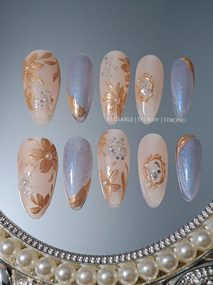 Rainbow Holographic Cat Eye Blossoms