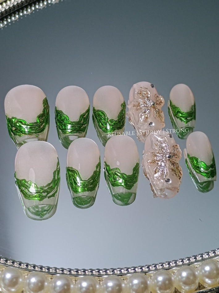 2 colours available) Gorgeous Sheer Glitter Blooming Floral