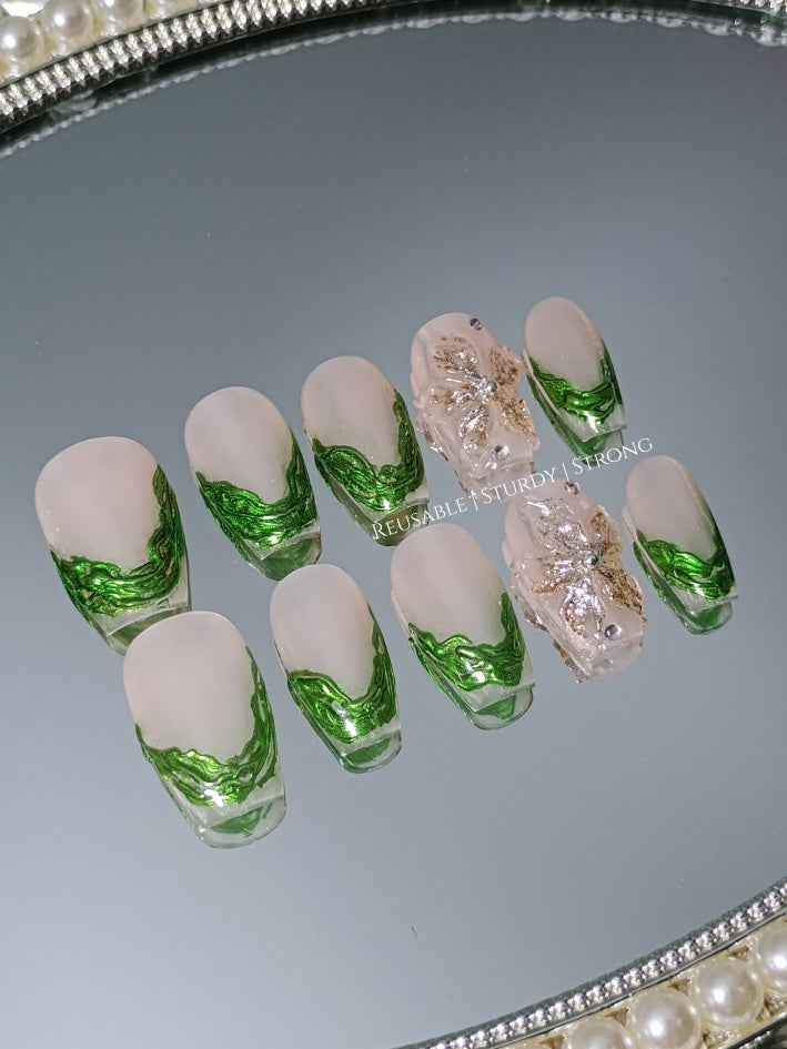 2 colours available) Gorgeous Sheer Glitter Blooming Floral