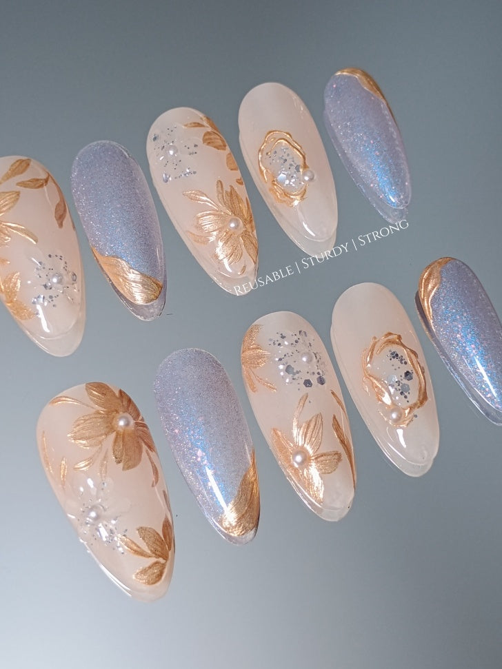 Rainbow Holographic Cat Eye Blossoms