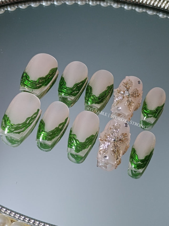 2 colours available) Gorgeous Sheer Glitter Blooming Floral