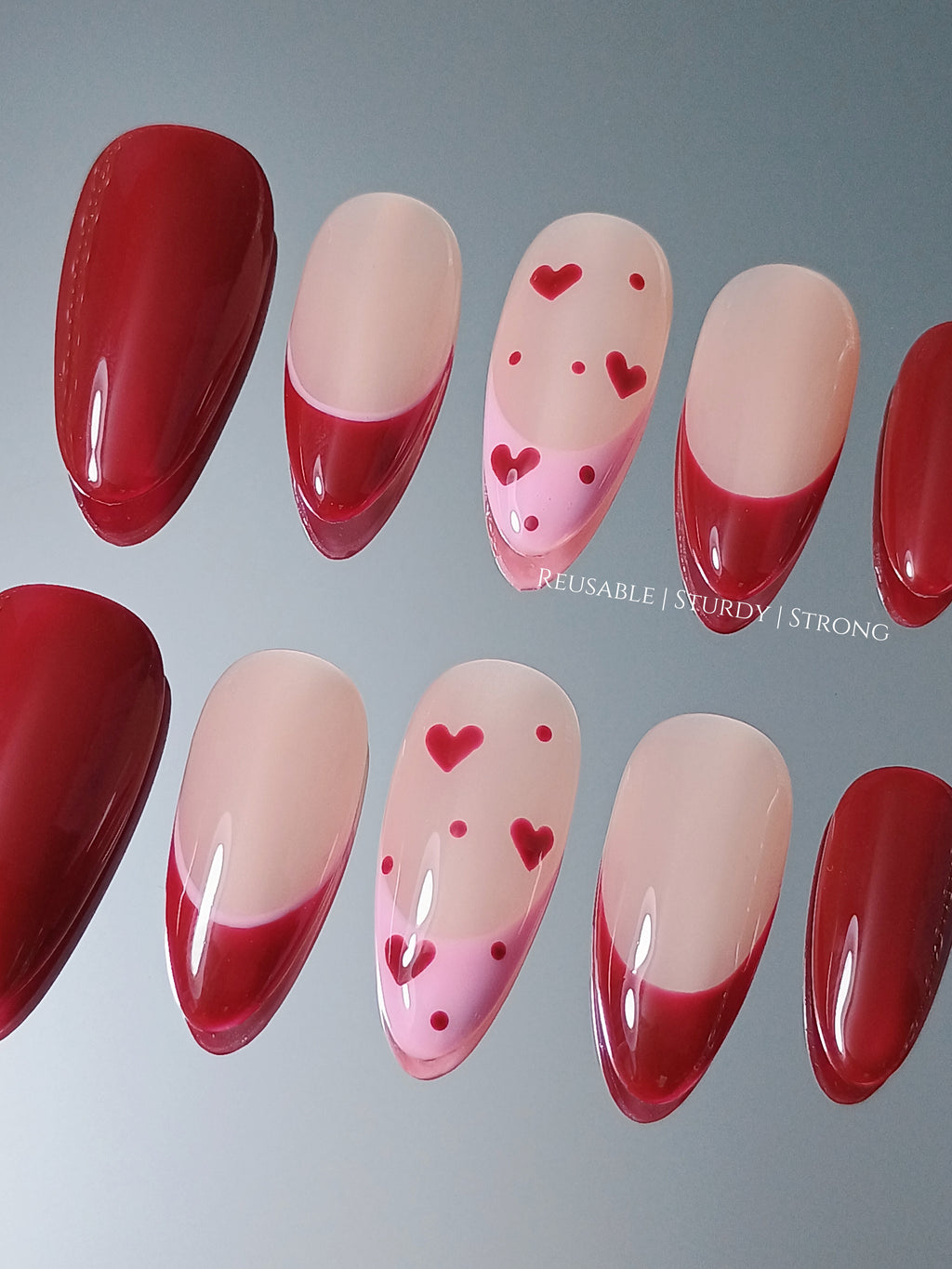 Summer Sweetheart / french nails / gel nails /handmade press on nails / casual nails / faux nails / salon quality nails at home