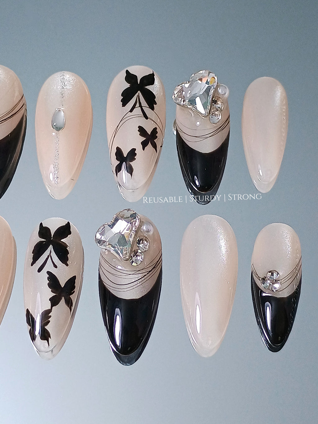 Butterfly Illustration Bling Heart