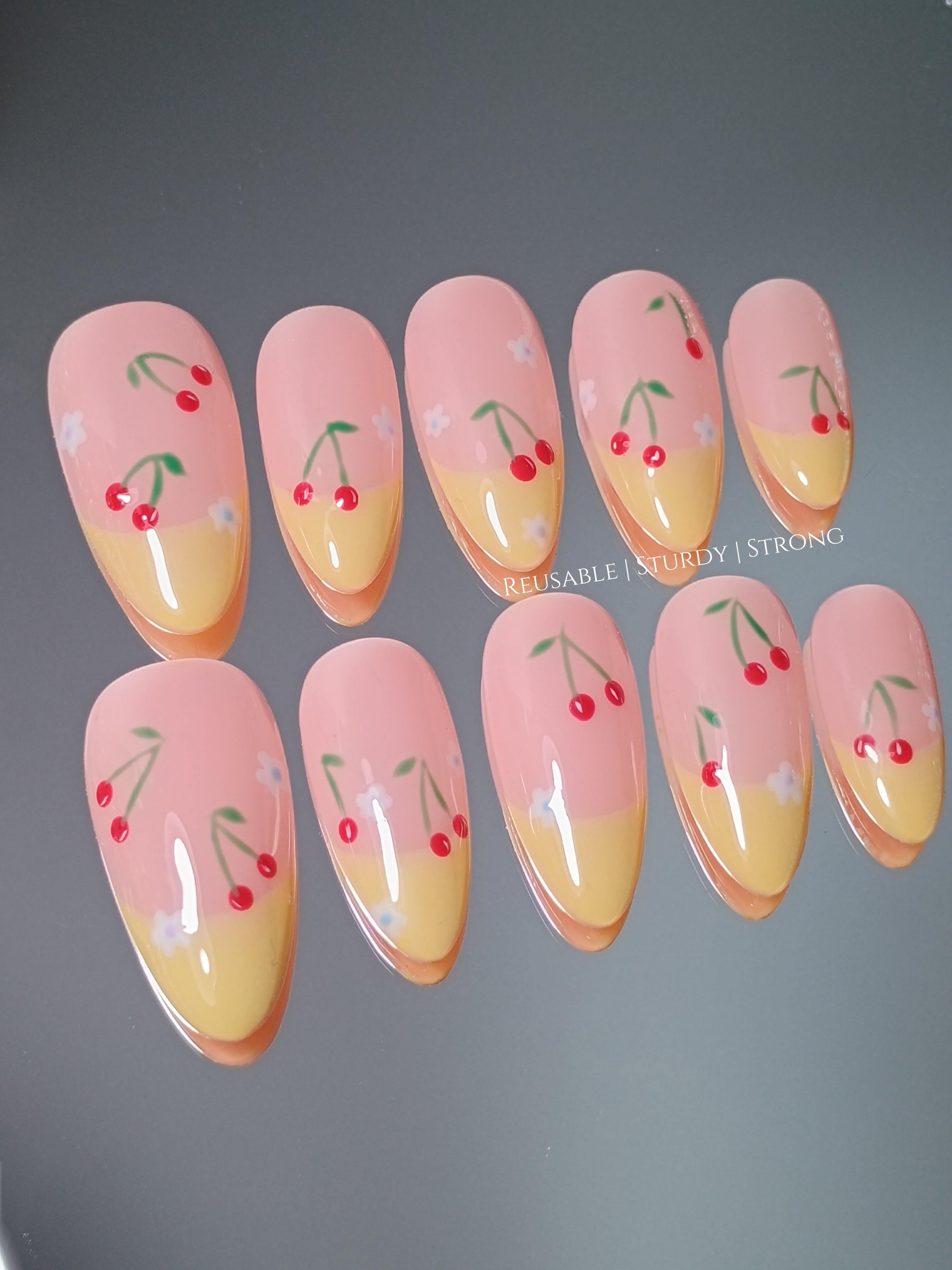 Daisy Cherry French Tip