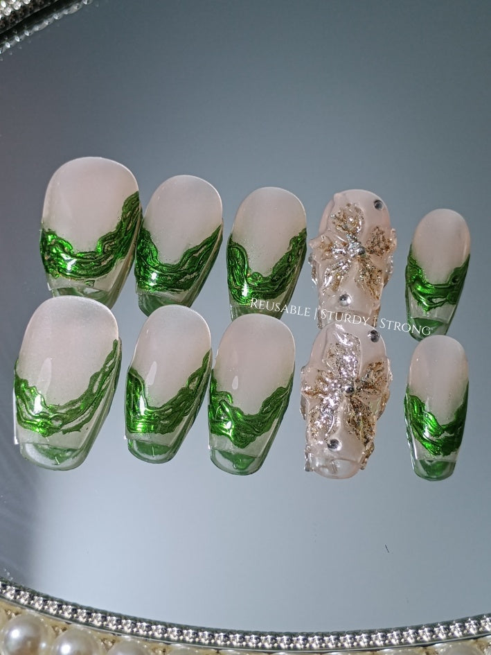 2 colours available) Gorgeous Sheer Glitter Blooming Floral