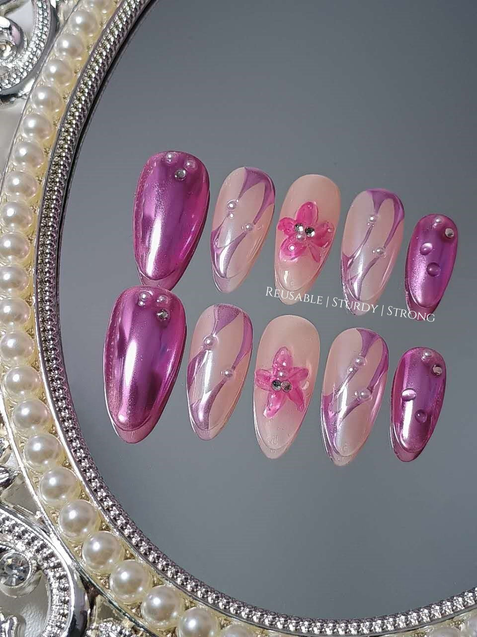 Galactic Purple Chrome with Floral Water Drop