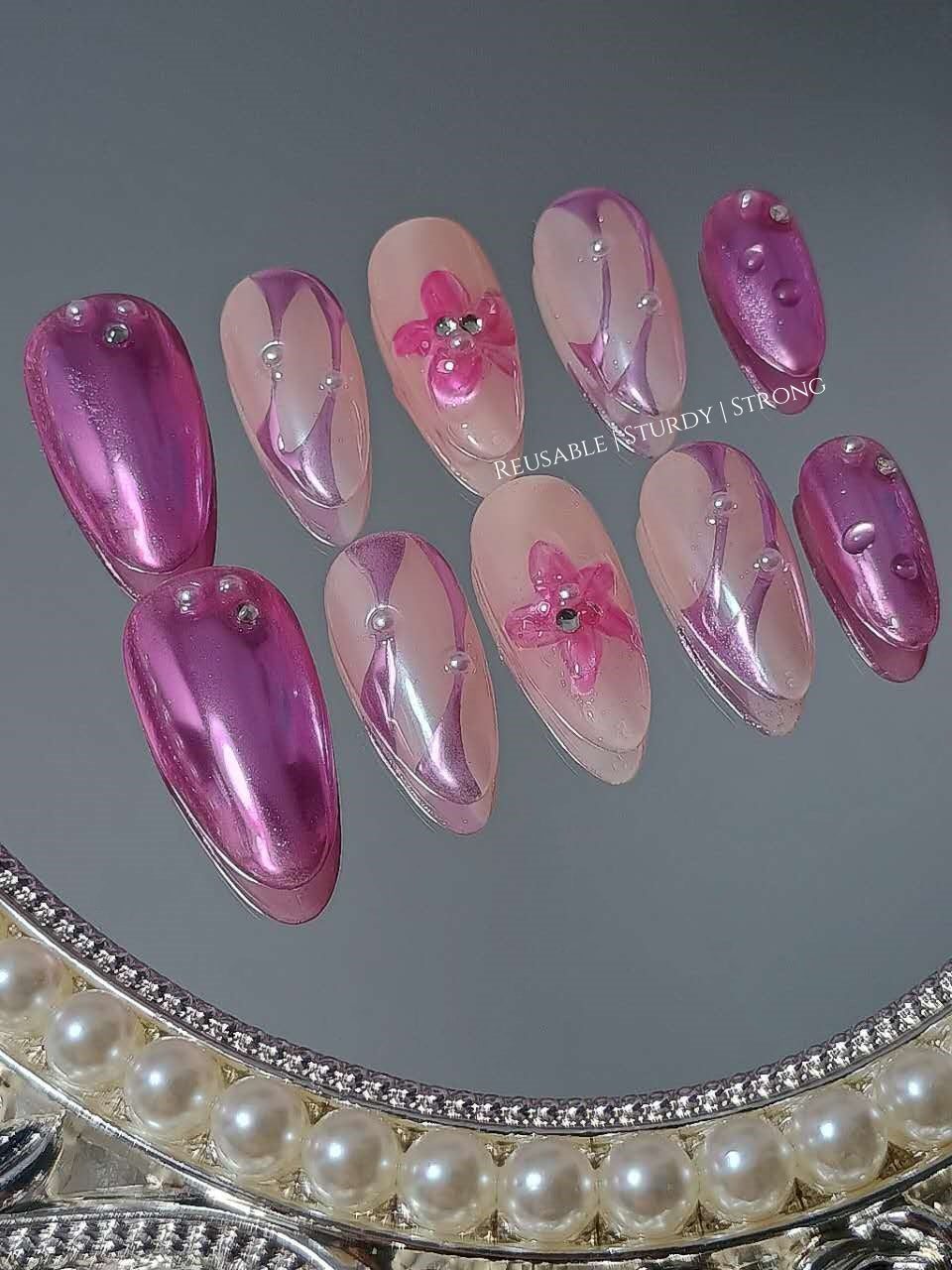 Galactic Purple Chrome with Floral Water Drop