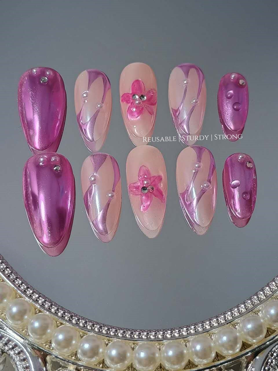 Galactic Purple Chrome with Floral Water Drop