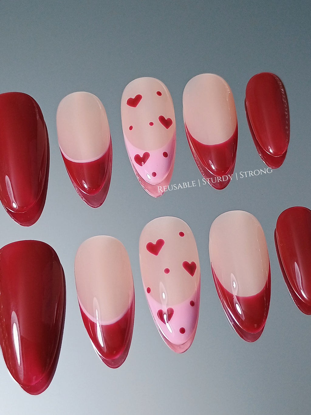 Summer Sweetheart / french nails / gel nails /handmade press on nails / casual nails / faux nails / salon quality nails at home