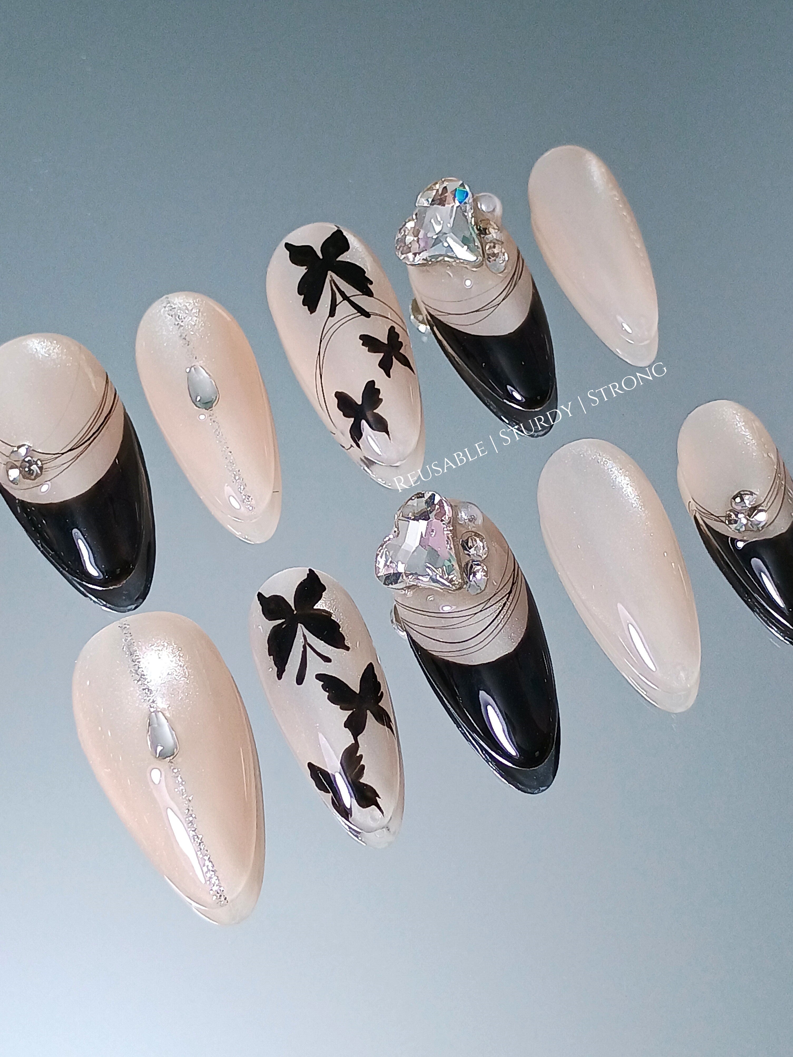 Butterfly Illustration Bling Heart