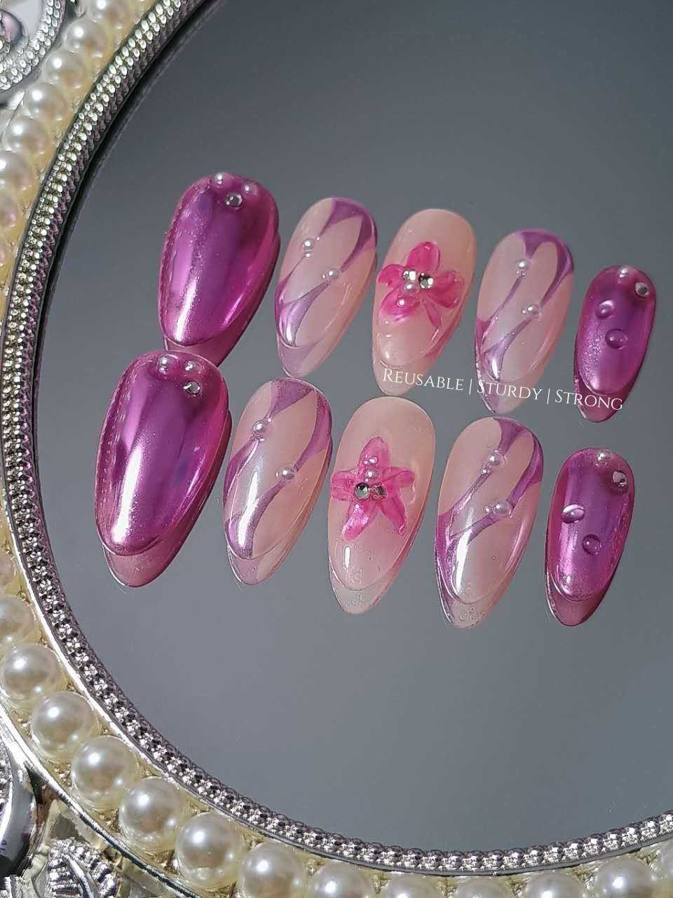 Galactic Purple Chrome with Floral Water Drop