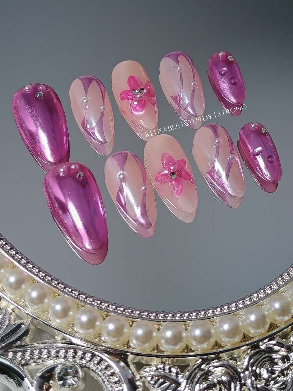 Galactic Purple Chrome with Floral Water Drop