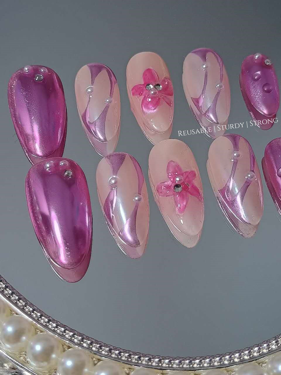 Galactic Purple Chrome with Floral Water Drop