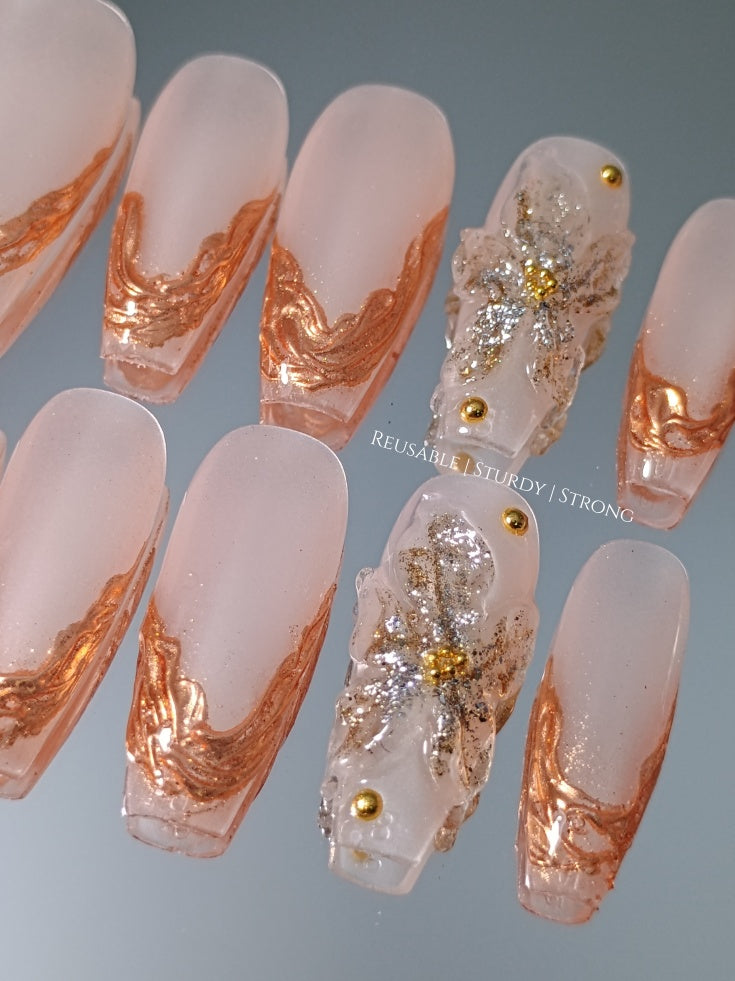 2 colours available) Gorgeous Sheer Glitter Blooming Floral