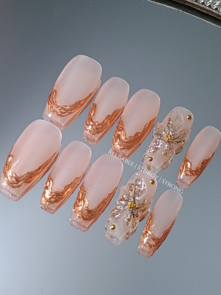 2 colours available) Gorgeous Sheer Glitter Blooming Floral