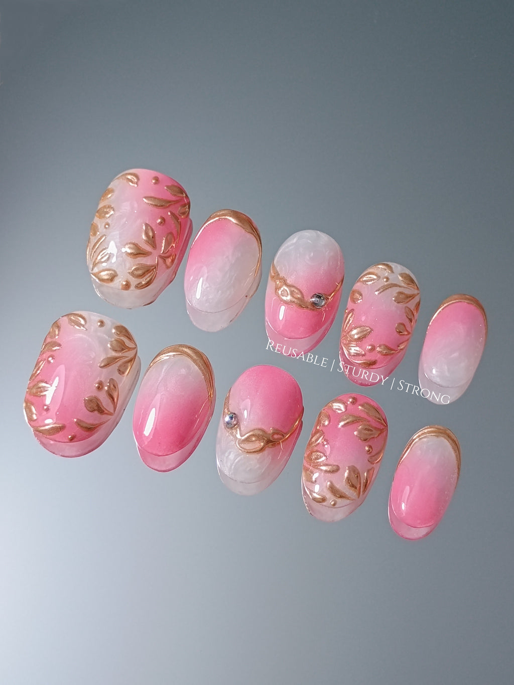 Extra Short) Femme Fatale | Blushed Ombre Golden Flower
