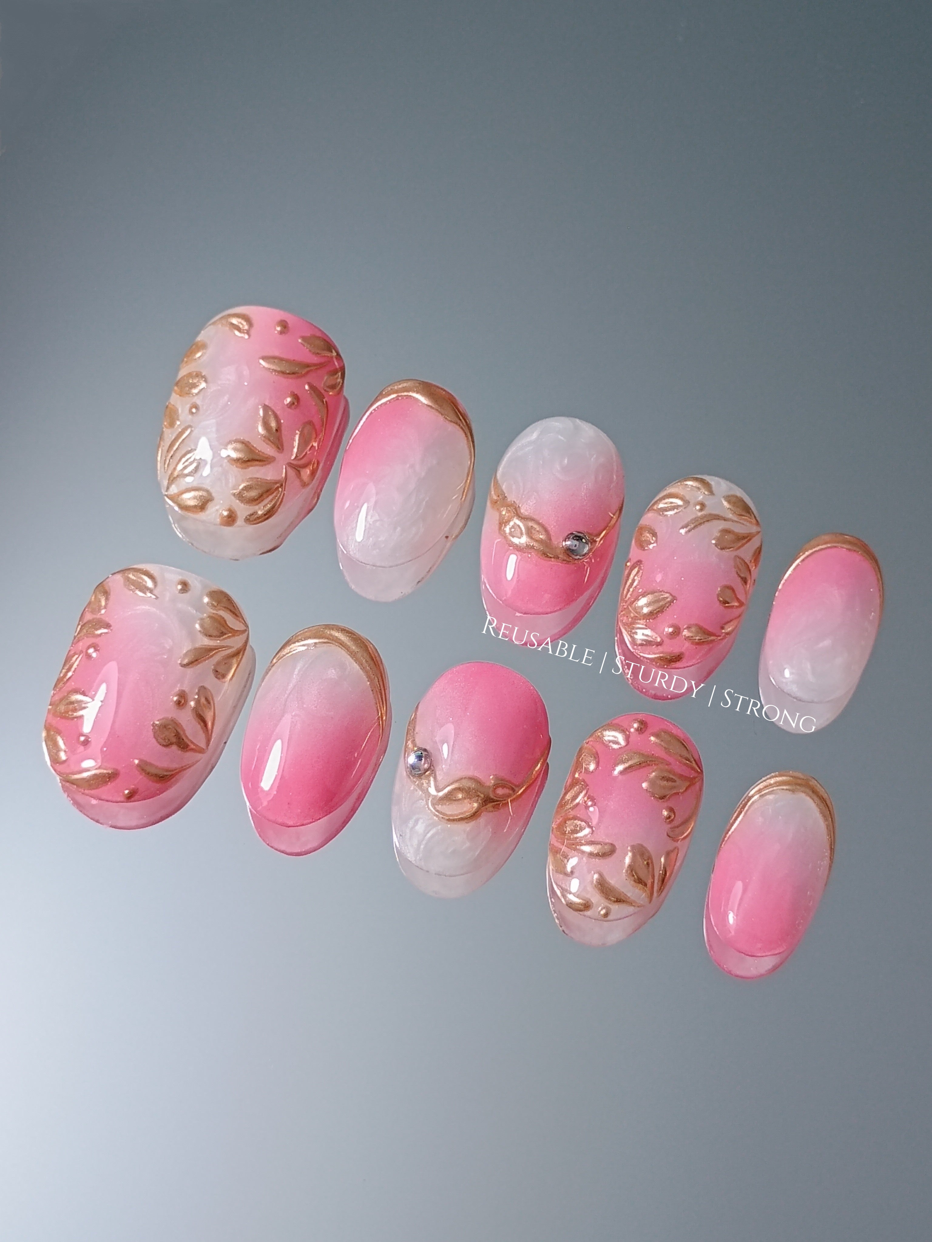 Extra Short) Femme Fatale | Blushed Ombre Golden Flower