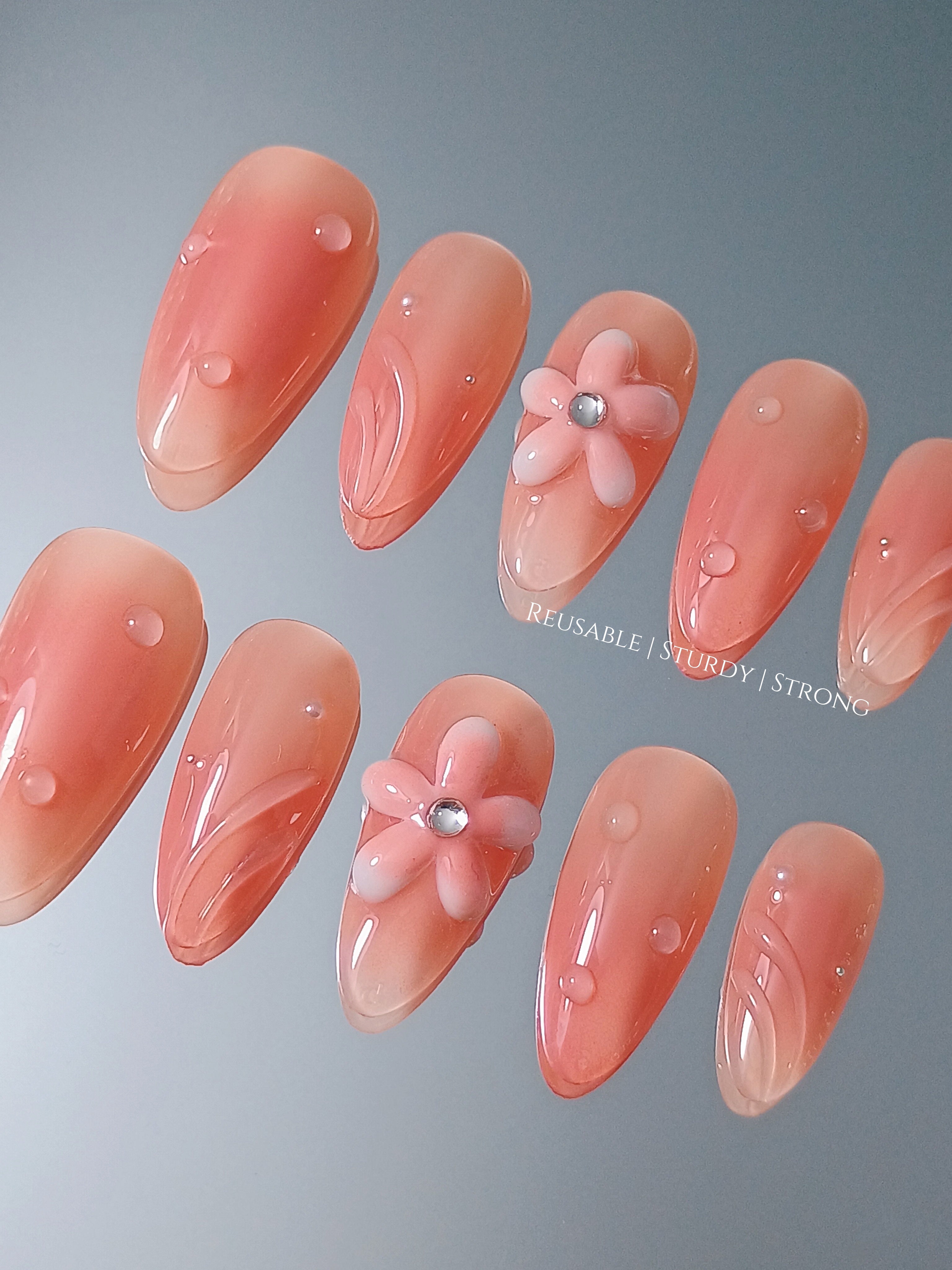 Spring Blossom Coral Petal Dream Nails