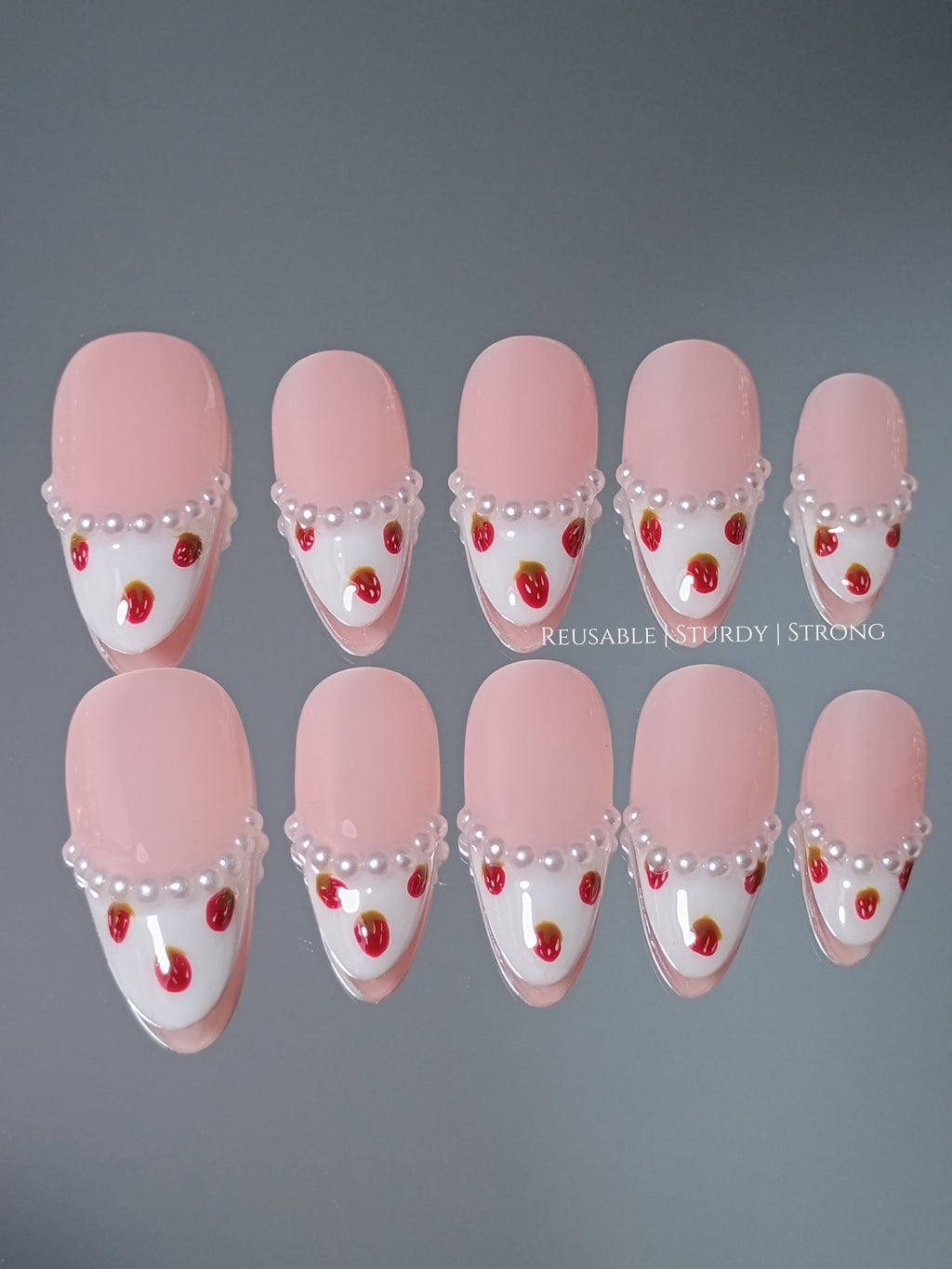 Strawberry Milk French Tips