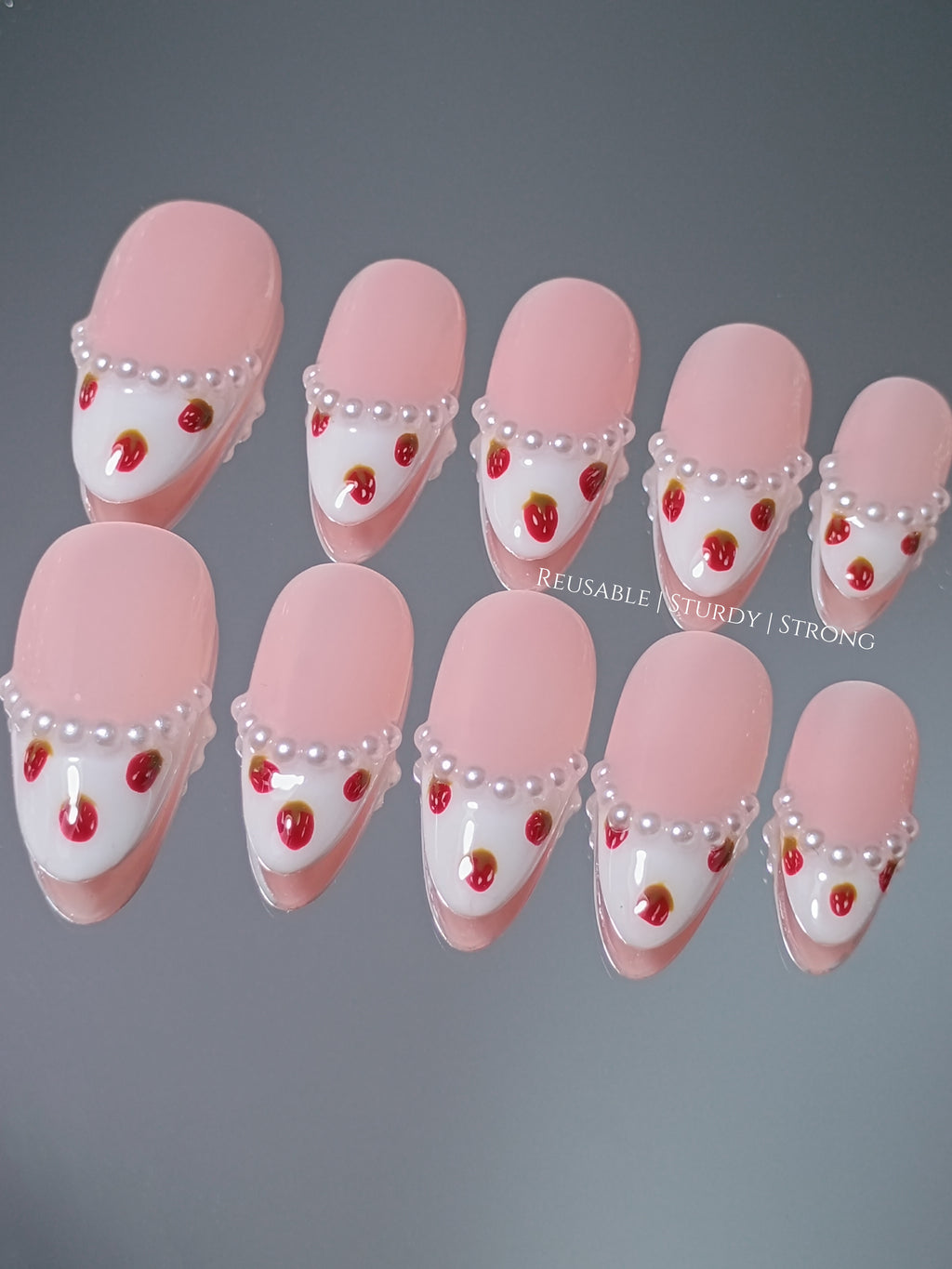 Strawberry Milk French Tips
