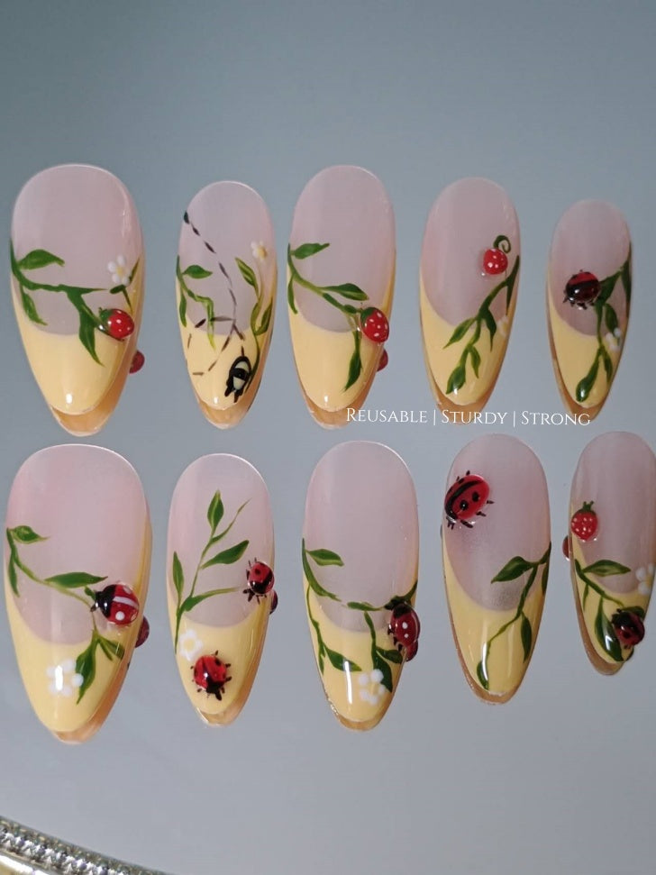 Cute Ladybug on Leaf