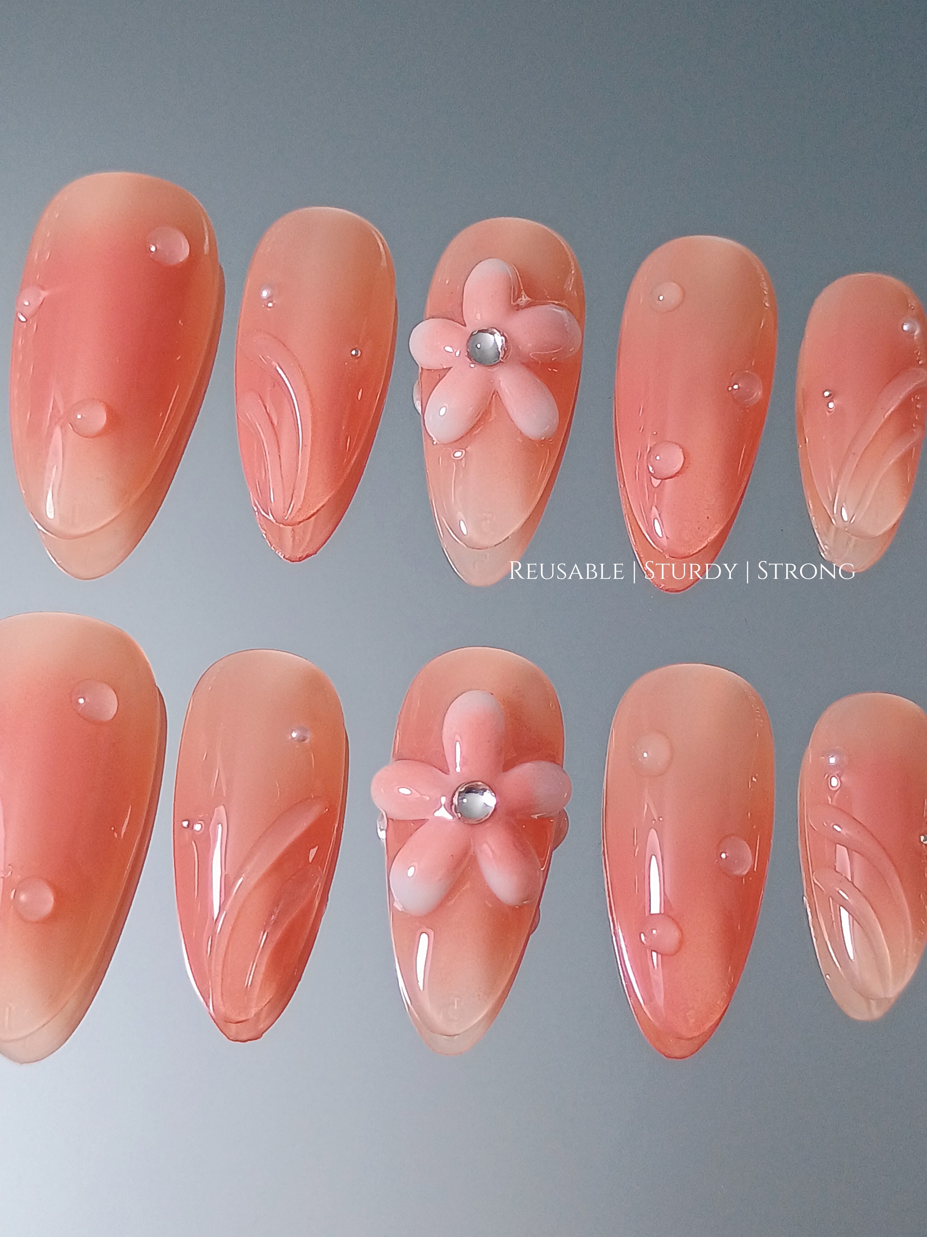 Spring Blossom Coral Petal Dream Nails