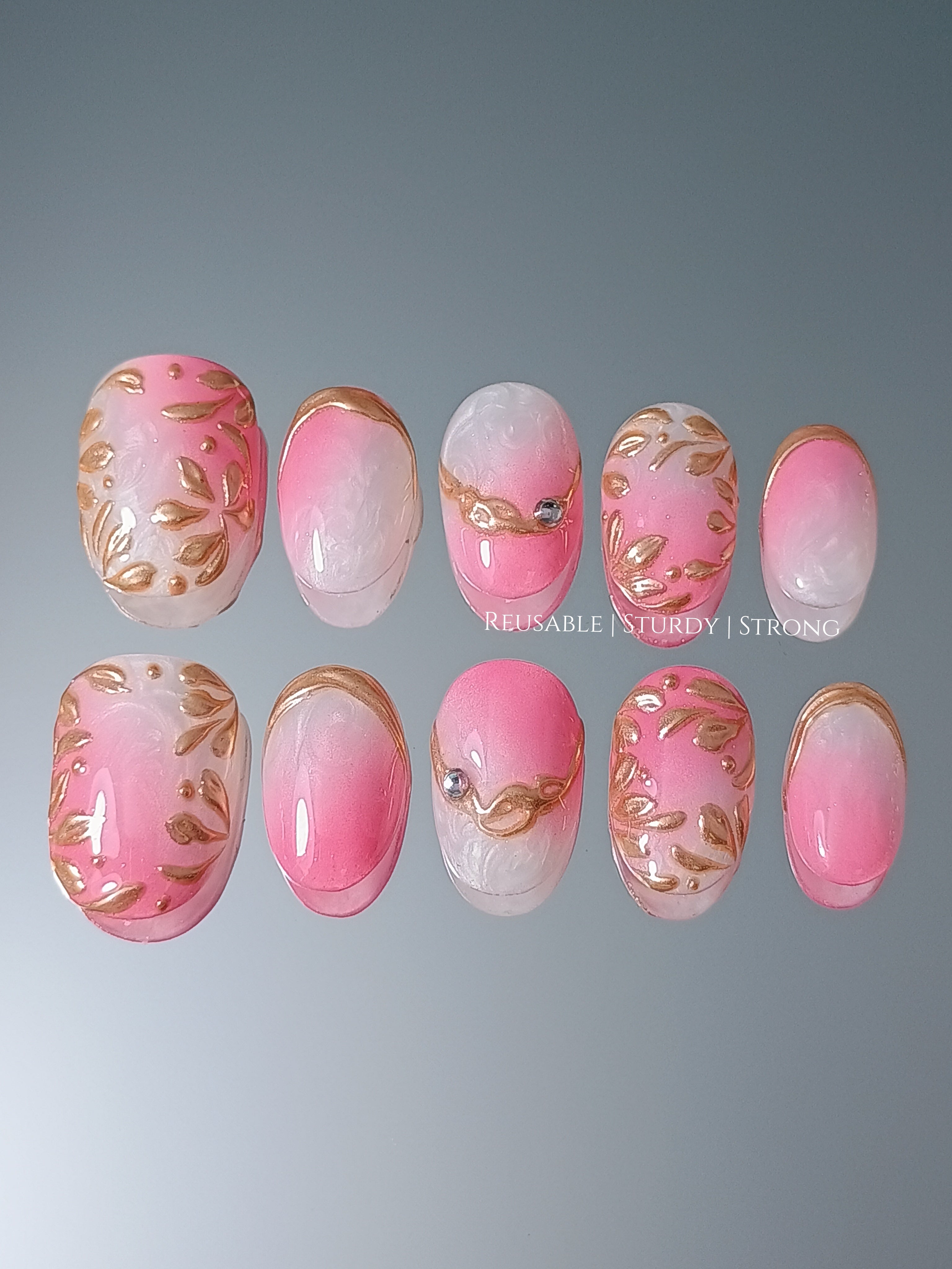 Extra Short) Femme Fatale | Blushed Ombre Golden Flower