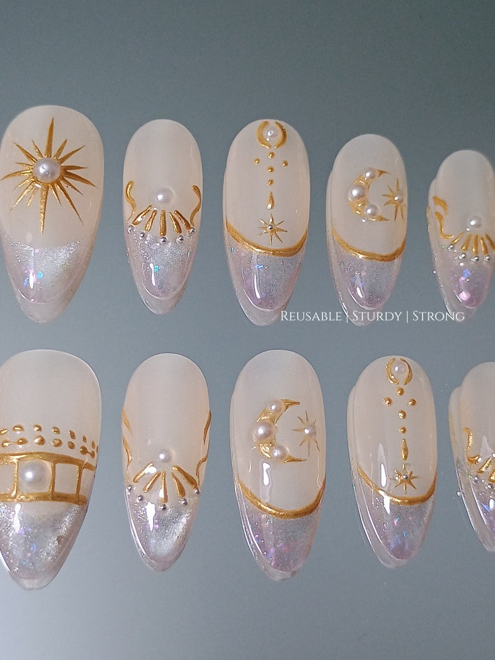 Mystical Celestial Palace | Sparkling Soft Purple Cat Eye