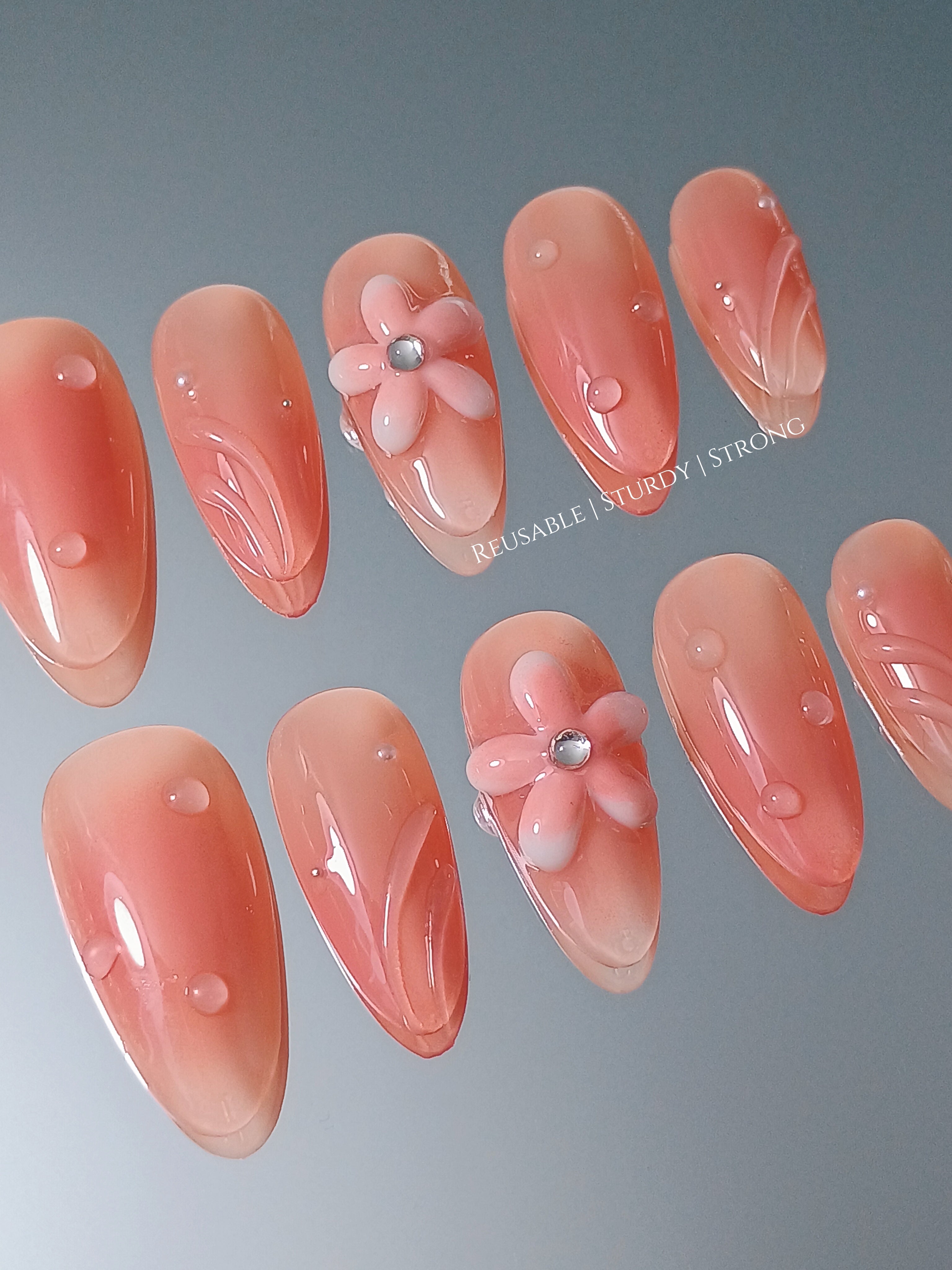 Spring Blossom Coral Petal Dream Nails