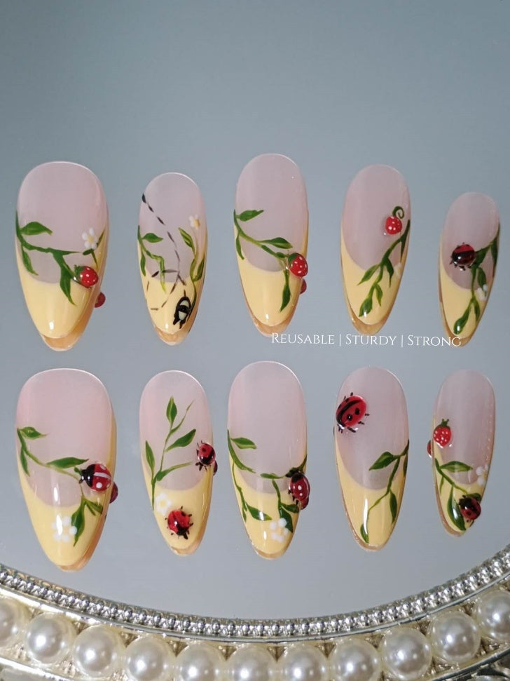 Cute Ladybug on Leaf